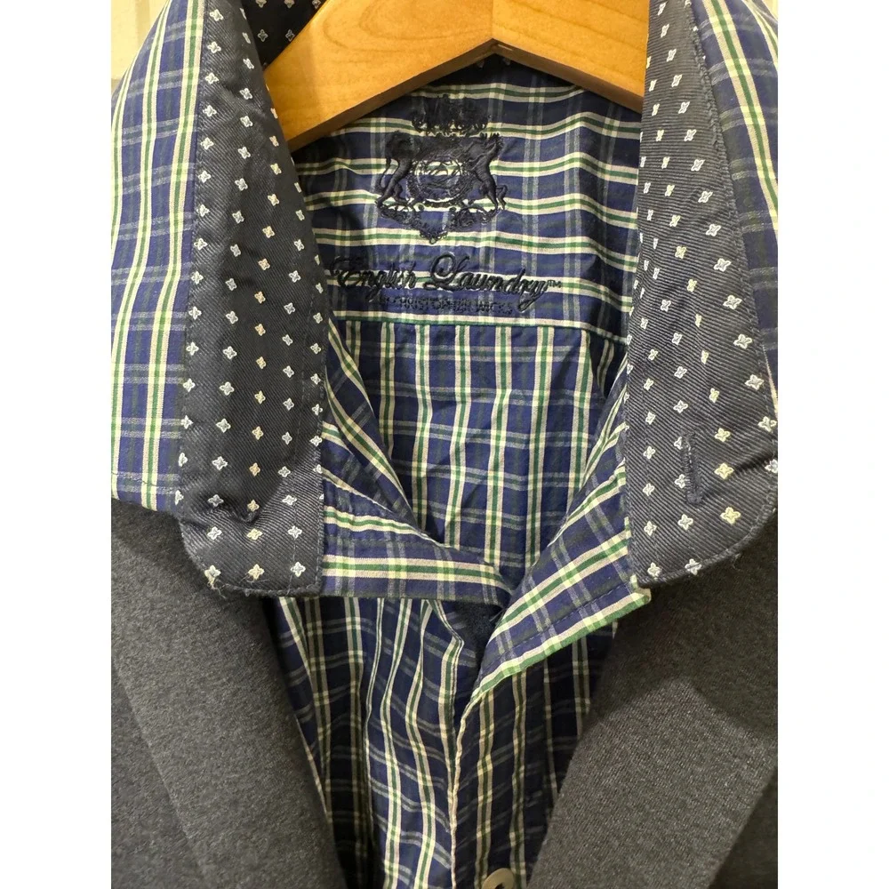 Topman Gray Knit Blazer 40 & English Laundry Plaid Button Down Shirt Bundle‎ Men